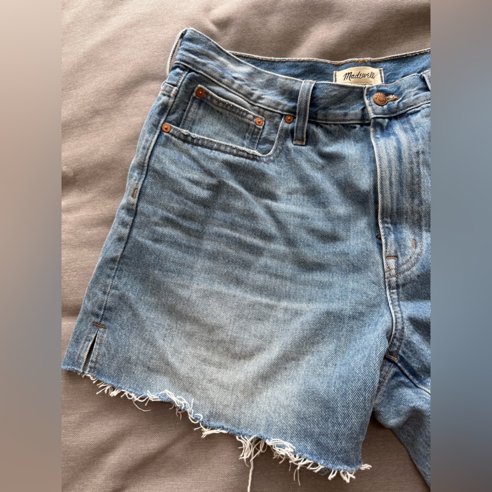 Madewell Blue Jean Shorts with Distressed Finish - Picture 3 of 9